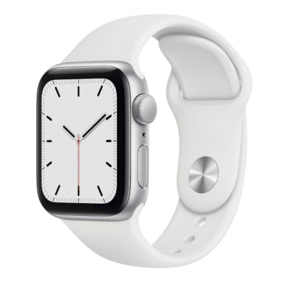 Apple Watch Series SE2 CPO, Оф. Восстановленный Silver Case with Blue Sport Band S/M 